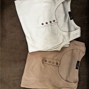 Amazon Cream and Tan Tank Tops